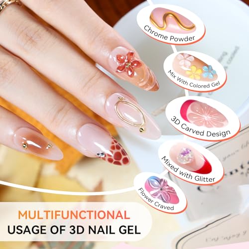 Makartt Blooming Gel & 3D Gel Nail Art Kit for DIY Nail Art Clear - color: A14-Clear Blooming Gel & 3D Gel
