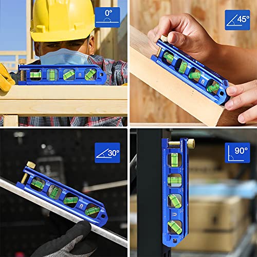 WORKPRO 6.3 Inch Magnetic Torpedo Level, Bubble Level Tool, Aluminium Alloy (Pack of 2) - size: 6.3inches (Pack of 2)