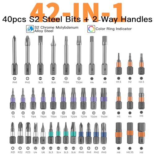 42 in 1 Multitool Set, Repair Tool Kit, Detachable Allen Wrench Ratchet Set - color: 42 in 1