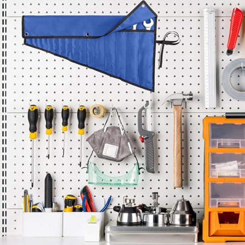 Wrench Organizer, Tool Roll Pouch,16-Pocket Waterproof Oxford Cloth - color: Blue