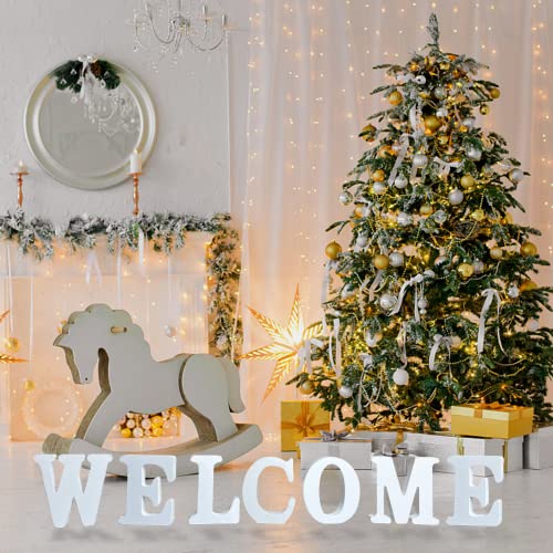 AOCEAN 4 Inch White Wood Letters Unfinished Wood Letter for Wall Decor Decorative Standing Letters Slices Sign Board Decoration for Craft Home Party Projects (K) - style: K
