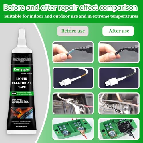 Liquid Electrical Tape Waterproof,4fl.Oz/120ml Liquid Tape Fast Dry, Set Includes 4petgloves,1brushes, 2sandpaper, Suitable Chargers, Plugs,Automotive Marine Electronic Circuits