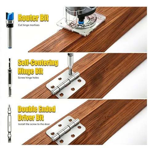 Door Lock Installation Kit and Lock Hole Saw Kit with Guide Template