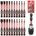 21-Piece 2.5" Hex Head Allen Wrench Drill Bit Set, 1/4" Hex Screwdriver Bits Set with Durable Magnetic Impact Bit Holder, SAE & Metric Allen Key, S2 Steel, Mechanic Home Repair - color: 21 Pcs 2.5" Hex
