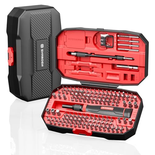 SHARDEN 153 in 1 Precision Screwdriver Set for Electronic Repair Red | Magnetic Small Screwdriver Set with Torx, Pentalobe, Triwing, Mini Repair Tool Kit for Computer, Laptop, PC, PS5, Eyeglass - color: 153 in 1 Red