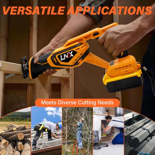 Cordless Reciprocating Saw for DEWALT 20V MAX Battery, Brushless Electric Recip Saw with 4 Blades, 0-2800 SPM Variable Speed, Tool-Free Blade Change, for Wood/PVC/Metal Cutting