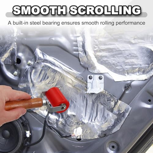 HARFINGTON 2pcs Car Seam Roller Automotive Audio Sound Deadening Roller - color: Red, size: 50mm/2"