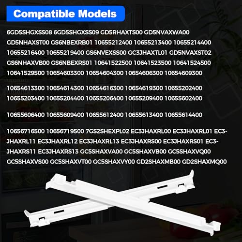 Romalon 2-Pack 2223320 Track Refrigerator Crisper Drawer Slide Rail Fit for Whirlpool Kenm0re Refrigerator Pan Slide Replace Number 1016208, AH869557, EA869557, PS869557 - a Set of Rails