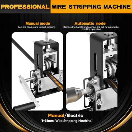 Manual Wire Stripping Machine, 0.04"-1" Drill Powered Dual Mode | Wire Stripper Tool For Scrap Copper Recycling, Ideal For Diy Enthusiasts, Electricians & Recyclers