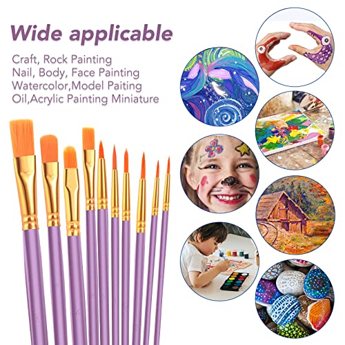 ESRICH 80PCS Paint Brushes, Paint Brush for Acrylic Painting - color: Purple, size: 80