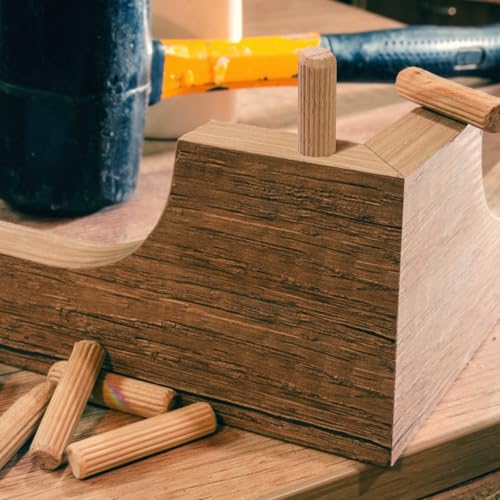 1/4" x 1-1/2" Wooden Dowel Pins, FoDau770 Fluted Wood Dowel Rods, Natural Beech Wood Dowel Pegs for Crafts, Woodworking, DIY Furniture - 200 Pieces - size: 1/4" x 1-1/2"