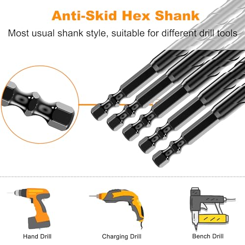 12Pcs Cross-Tip Masonry Drill Bit Set & Concrete Drill Bit Set, 3/16"-1/2" - size: 12 pcs 3/16"-1/2" Masonry Drill Bits