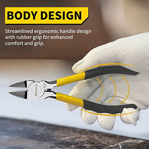 BOOSDEN Wire Cutter 6.5 inch Cutting Pliers Diagonal Cutter Snipper 2 Pack - size: 6.5"- 2 Pack