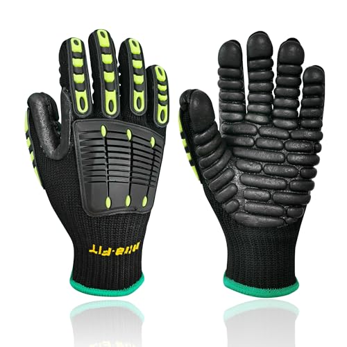 Anti Vibration Gloves, ISO 10819:2013 Certified, Rubber Coating - color: Atv003, size: X-Large