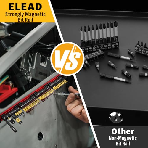 ELEAD 38-Piece Hex | Torx | Phillips Screwdriver Bit Set with 2.5” & 4” Bit Holder, Magnetic Bit Storage Rail, Allen Wrench Drill Bit Set, Tamper Proof Star Bit Set, S2 Steel - size: 38-Piece