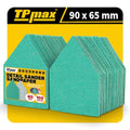 TPmax 100 Pack 90x65mm Detail Sander Sandpaper 60 Grit Compatible with Milwaukee M12 Heavy Duty Hook & Loop Anti Clogging Polyester Film Sheets - size: 60 Grit