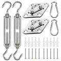 YOFIT 26 Pcs Shade Sail Hardware Kit 4 Inch Stainless Steel Turnbuckles for Sun Shade Sail Outdoor Patio Canopy Installation Accessories for Triangle Rectangle Shade - size: 4 inch 26 pcs