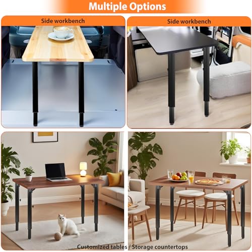 Folding Square Table Legs 2 PCS for Outdoor Camper, RV - size: Adjustable Height - 25”- 34”