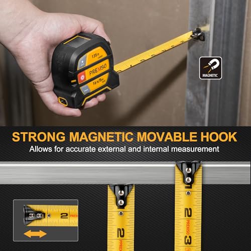 PREXISO 2-in-1 Laser Tape Measure 135Ft Rechargeable Laser Measurement Tool
