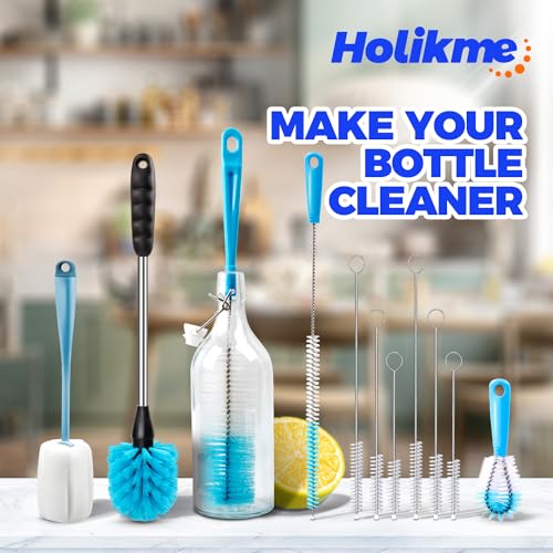 Holikme Bottle Brush Tube Cleaning Lab Set with Long Handle,Blue - color: Azul
