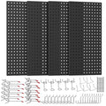 Ultrawall Metal Peg Board Panels with Hooks, Garage Pegboard Tool Organizer - size: 4pack 24"X12"
