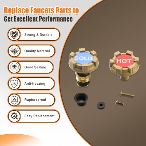 RK-22MH Outdoor Faucet Repair Kit for Woodford Model 22 Outside Faucets Parts Include Wheel Metal Handle Screws Packing Nut Washer Valve Seat Rubber, 18PCS Set - style: RK-22MH