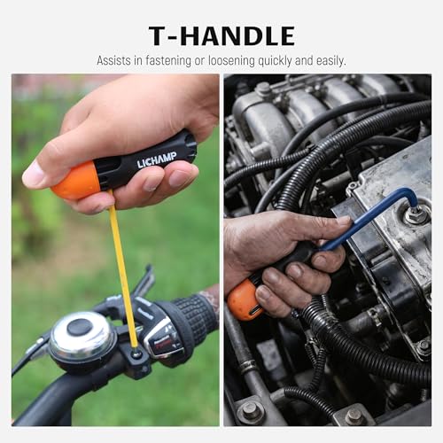 Lichamp 27Pcs Color Coded Hex Key Set, SAE & Metric, Long Arm Ball & Torx