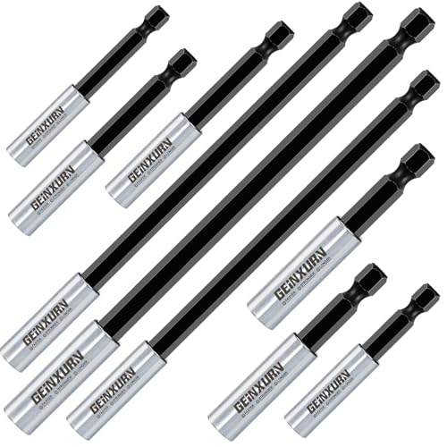 Geinxurn 9Pc Cr-V Screwdriver Bit Holders, Extension Socket Drill Bit Magnetic Holder Hex Shank Quick-Change Drill Bit Guide (2.5”3”6”) - size: 2.5", 3", 6"