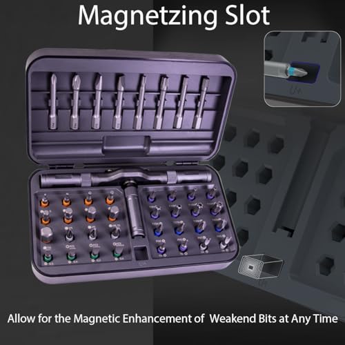 42 in 1 Magnetic DIY Ratchet Screwdriver Set,Multi Bit Screw Drive with Storage Case, Portable Compact Repair Tool Kit for Furniture, Bicycle,Watch,Computer, (42 in 1 Gray) - color: 42 in 1 Gray
