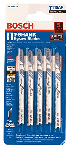 Bosch T118AF T-Shank Bi-Metal Jig Saw 3-5/8" Blades3