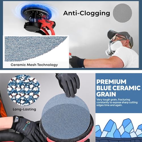 25Pcs 9 Inch Ceramic Mesh Sanding Disc Assortment for Drywall Sander - style: MixGrit