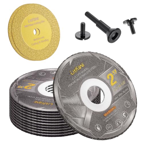 2Pcs Diamond Cutting&10Pcs 2inch Die Grinder Cut Off Wheel,3/8" Arbor Hole - size: 10Pcs 2 inch Die Grinder Cutter&2 Diamond Cutting