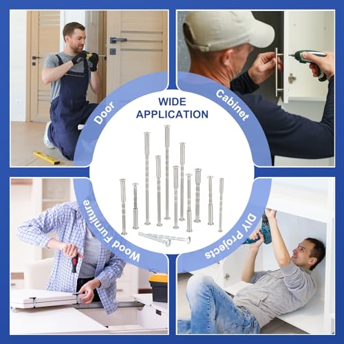 PATIKIL Door Handle Screws M4 x 110mm, 10 Set Cabinet Handle Break Away Screws for Drawer Pull with M4 x 25mm Sleeve Slub Bolt for Door Lever Knob - size: M4 x 110mm