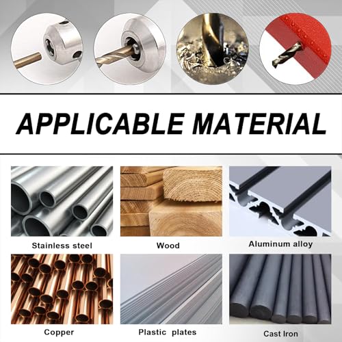 29Pcs Cobalt Drill Bit Set, 135 Degree Tip High Speed Steel with Black and Gold Finish, Stainless Steel, Plastic and Wood with Metal Indexed Storage Case 1/16"-1/2" - color: 4341-29pcs