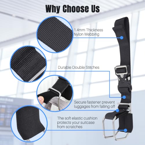 Vigorport Stainless Steel Luggage Hook Strap, Heavy Duty Add A Bag J Hook