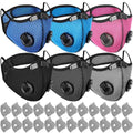 Threlaco 6 Pcs Dust Mask Reusable Respirator Mask - color: Black, Dark Blue, Sky Blue, Dark Gray, Rose Red,white
