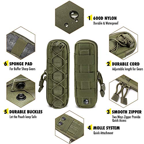 WYNEX Tactical Small Molle Pouch Nylon Knife Sheath for Belt Hunting Gear - color: Army Green - Small