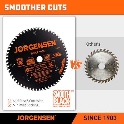 JORGENSEN 6-1/2" 60T Circular Saw Blade, Carbide Tipped Finish Blade