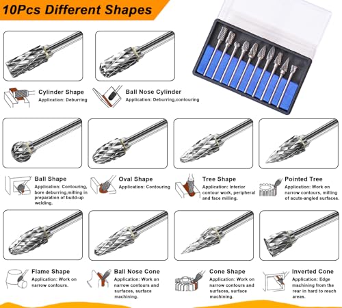 Tungsten Carbide Burr, Sanding Drums & Cutting Wheel Set, 185 Pcs - size: 185 Pcs