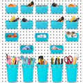 Yookeer 20 Pcs Pegboard Bins and Cups Accessories with Hooks, Blue - color: Blue
