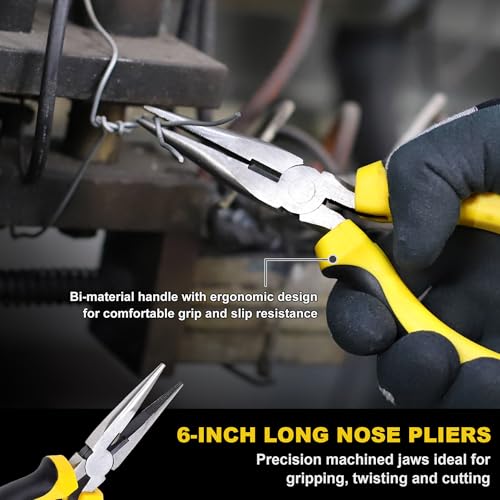 TOPLINE 8-Piece Pliers and Wrench Set with Rolling Pouch