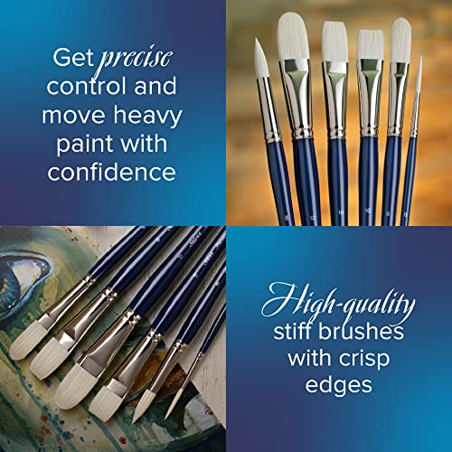 Silver Brush Limited Bristlon Versatile Variety Oil Paintbrush Set, 4pc - color: Blue, size: 4 count