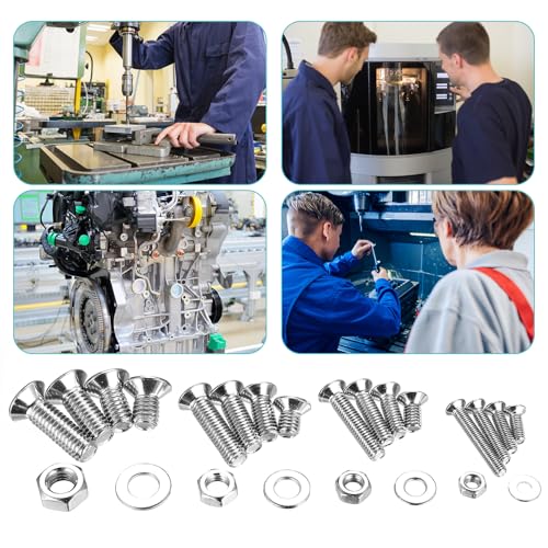 1680pcs M2 M3 M4 M5 Silver Flat Head Machine Screws Assortment Kit