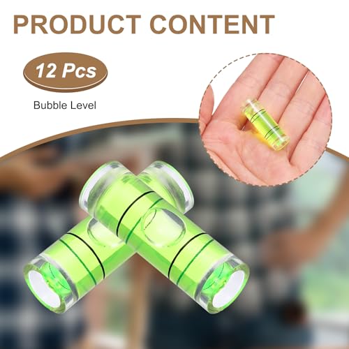 HARFINGTON 12pcs Mini Cylindrical Bubble Spirit Level Vials 10x30mm - size: 10x30mm