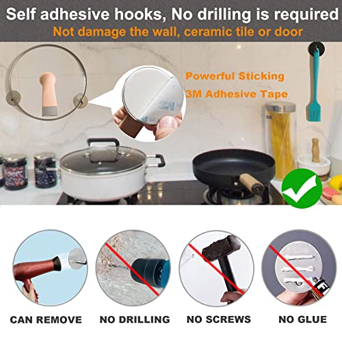 Silver Adhesive Hooks for Wall No Damage Heavy-Duty 15lb(Max) 8 Packs, Sticky Hangers for Hanging, Stainless Steel, Removable, Waterproof, Oilproof and Rustproof for Bathroom Kitchen Home - color: Silver