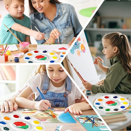15 Pcs Plastic Paint Palette Trays 6.7x6.7 Inch - Paint Holder & Paint Pallets for Kids Adults, Acrylic Watercolor Oil Paint Tray Palette, Reusable Mini Paint Trays for Art Class, Parties, DIY
