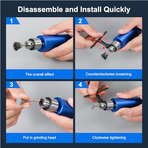 Resin Polishing Kit, Winartton Rotary Tool Kit for Resin Molding, Manicure, Wooden DIY Crafts, Electric Resin Drill (Blue) - color: Blue