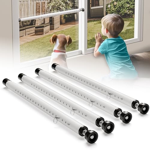 4-Pack Sliding Door and Window Security Bars, 17-50 Inch, White - color: White - 4 Pack