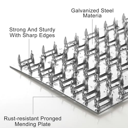 20 Pack 4 x 6 Inch Pronged Truss Plates, Galvanized Steel, 9 MM Tines - size: 4 x 6 INCH