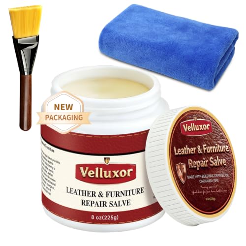 Furniture Salve for Leather (8oz), Polisher, Moisturizer and Restorer for Couches and Furniture - Conditioner for Leather, Wood, Bags, Car Seats, Jackets, Vinyl, Leather Repair Salve